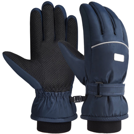 Vbiger Kids Ski Snow Gloves Boys Girls Warm Winter Gloves Kids Waterproof Windproof Thermal Fleece Anti Slip Mittens with Grip for Skiing Sledding Cycling & Snowboarding - Black and Pink, M