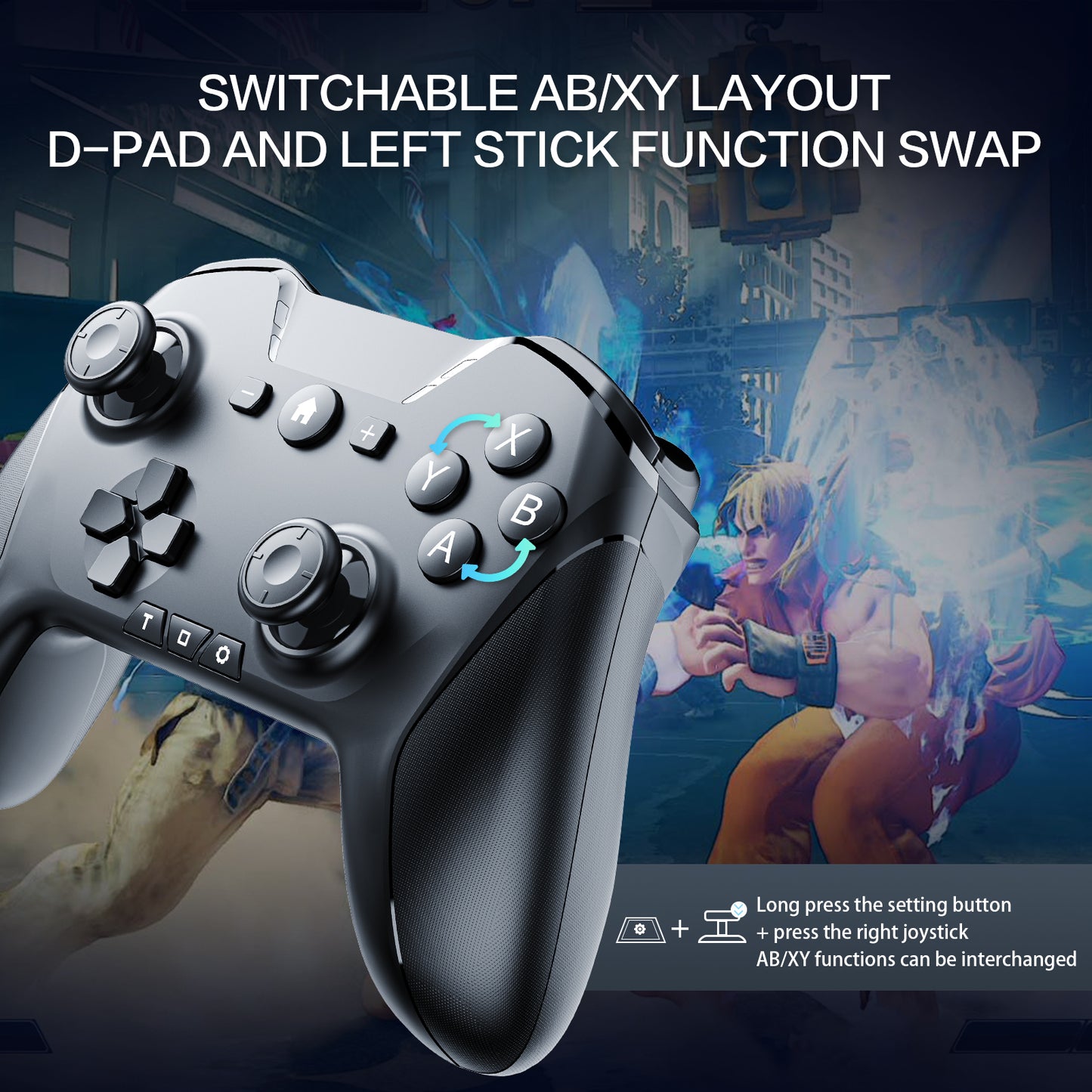 Wireless Gamepad PC Gaming Controller Joysticks for PC Windows 7/8/10/11 /PS3/Android Phone Tablet/ Smart TV/TV Box, Black
