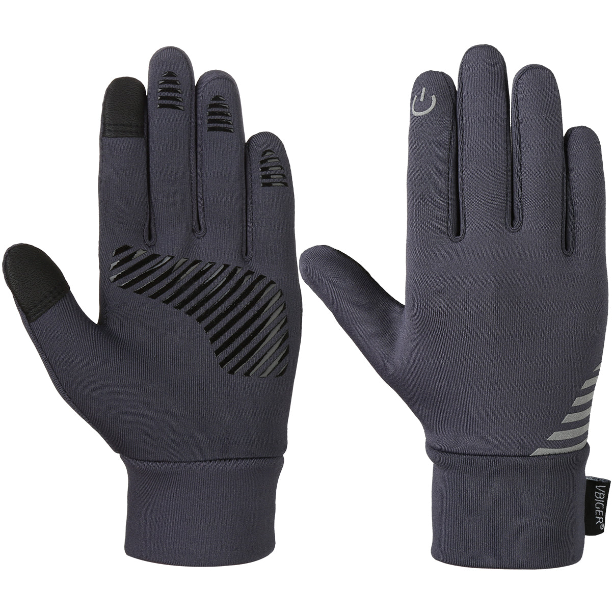 Vbiger Kids Winter Gloves Anti-skid Touchscreen Gloves Soft Outdoor Sports Gloves Warm Gloves Cold Weather Gloves with Reflective Printing and Silicone Strip