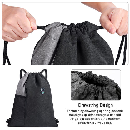 Vbiger Drawstring Backpack Sports Gym Sackpack Unisex Gym Sack with Earphone Hole