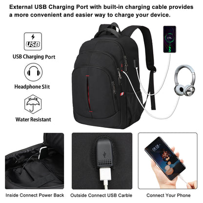 Vbiger Multi-purpose Business Backpack 15.6" Laptop with FRID Pocket, Black