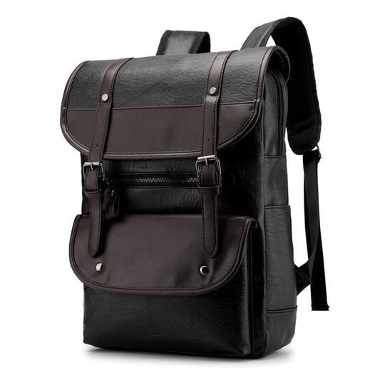 Vbiger PU Leather Trendy Business Backpacks Large-capacity Laptop Bags