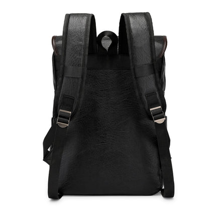 Vbiger PU Leather Trendy Business Backpacks Large-capacity Laptop Bags