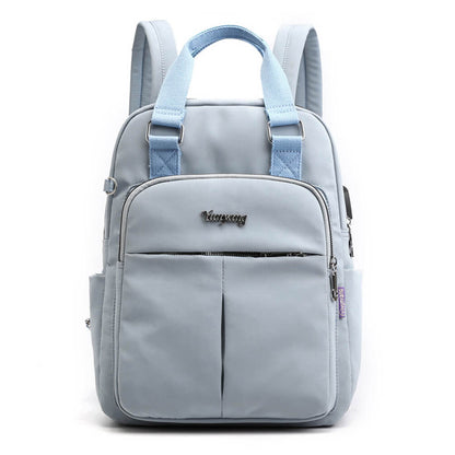 Vbiger USB Backpack Large Schoolbag Travel Bag, Pink