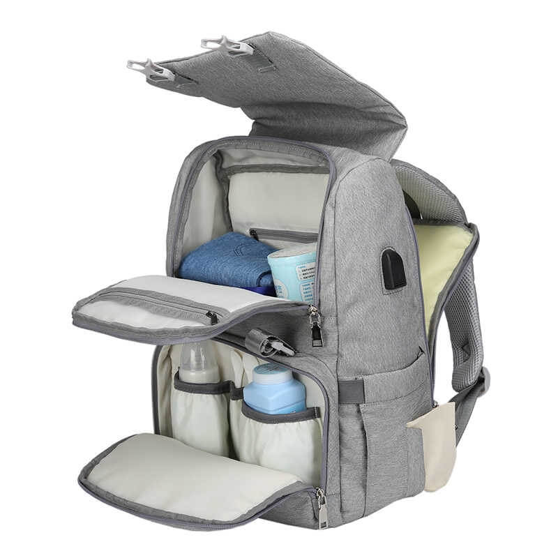 Vbiger USB Diaper Bag Large-capacity Backpack Travel Bag 