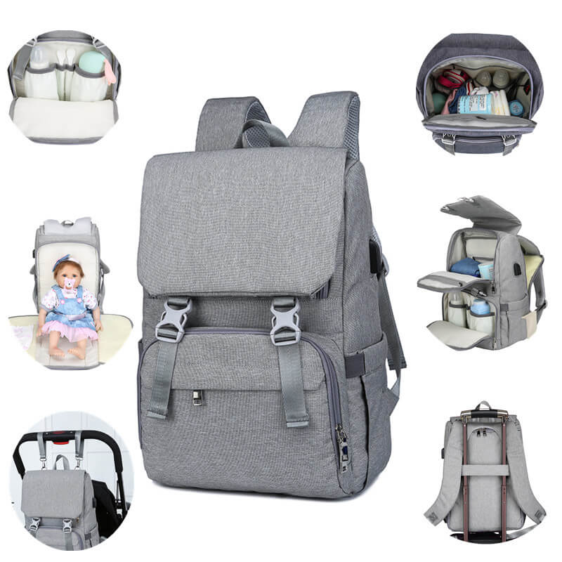Vbiger USB Diaper Bag Large-capacity Backpack Travel Bag 
