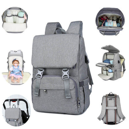 Vbiger USB Diaper Bag Large-capacity Backpack Travel Bag 