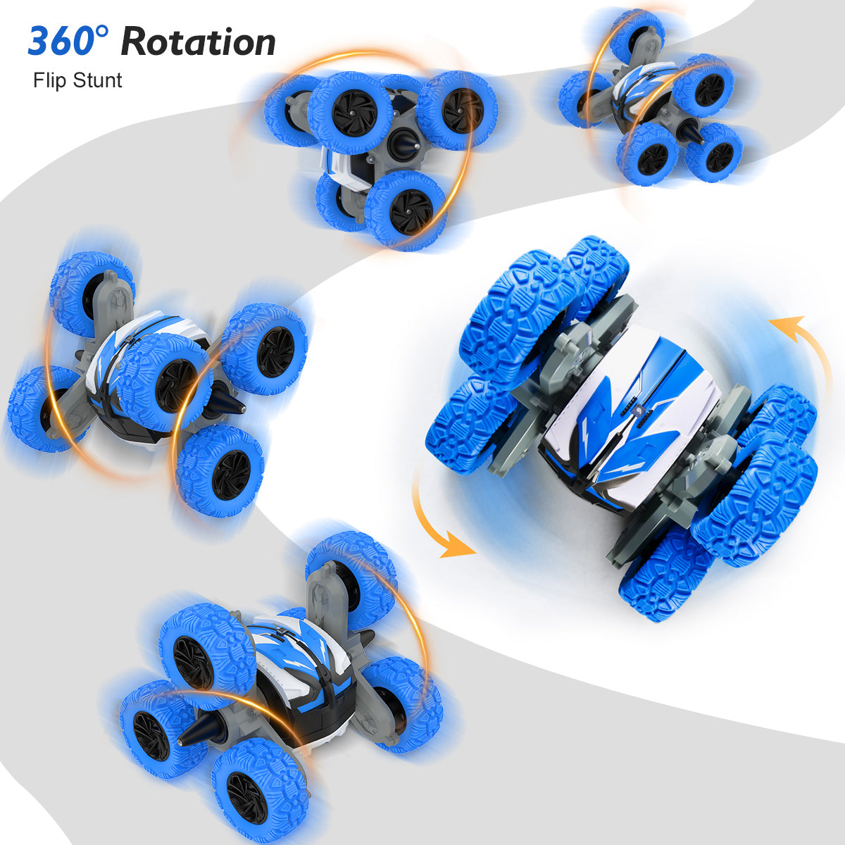 RC Stunt Car 6 WD RC Car Toys for 5-12 Years Old Boys 2.4GHz Amphibious 360 Rotating RC Stunt Car Boat Remote Control Car Toy for Boys Girls, Blue
