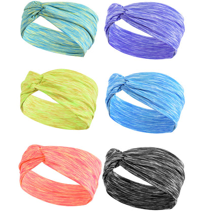 6Pcs Headbands for Women Moisture-wicking Yoga Head Wraps Stretchy Workout Head Bands Fashionable Cross Headband for Women Girls Lady