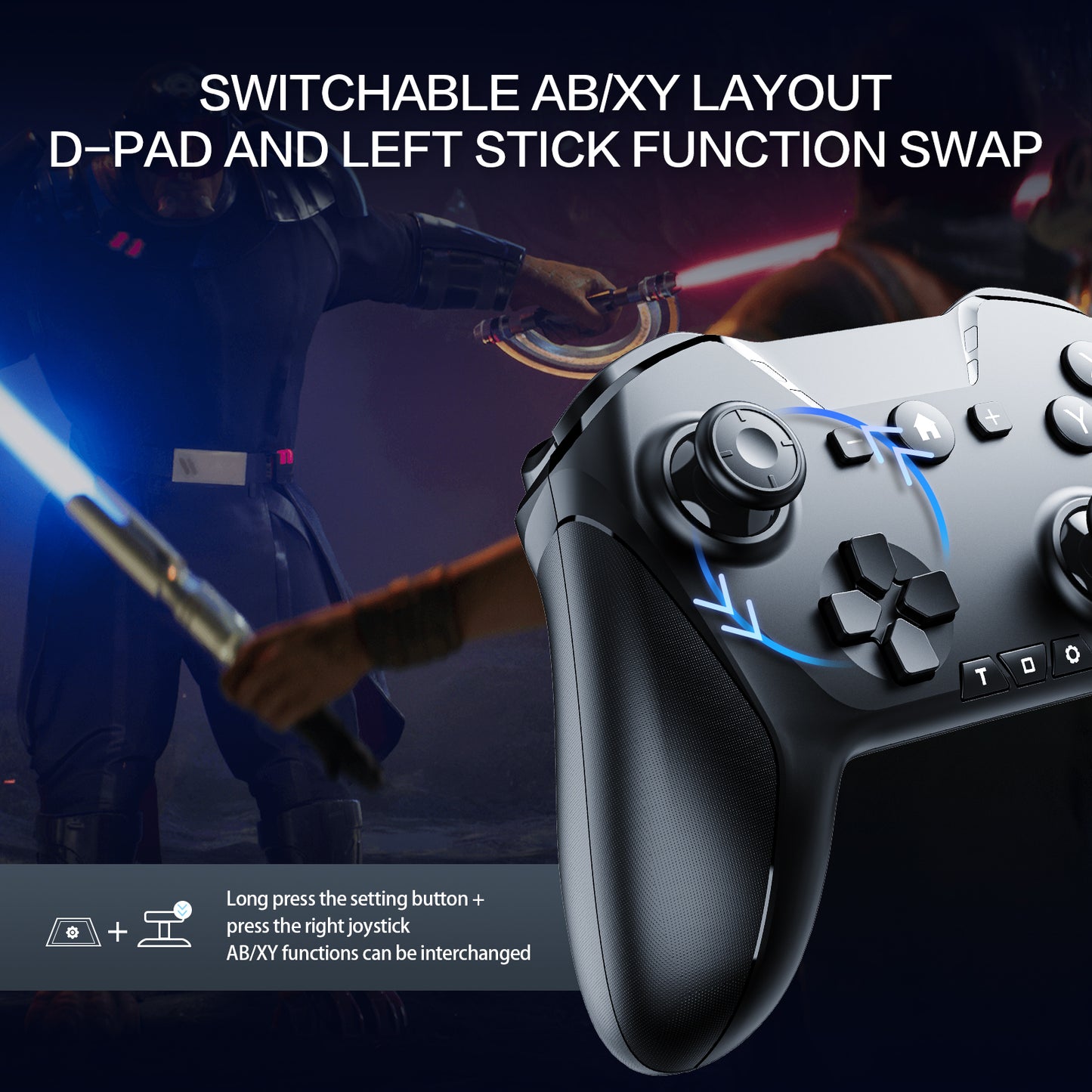 Wireless Gamepad PC Gaming Controller Joysticks for PC Windows 7/8/10/11 /PS3/Android Phone Tablet/ Smart TV/TV Box, Black