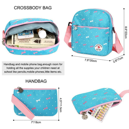 Vbiger 3-in-1 School Bag Waterproof Nylon Shoulder Daypack Polka Dot Bookbags - Backpacks
