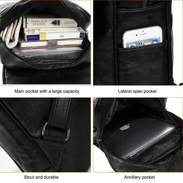 Vbiger - Vbiger Men Vintage PU Leather Backpack Laptop Backpack School ...
