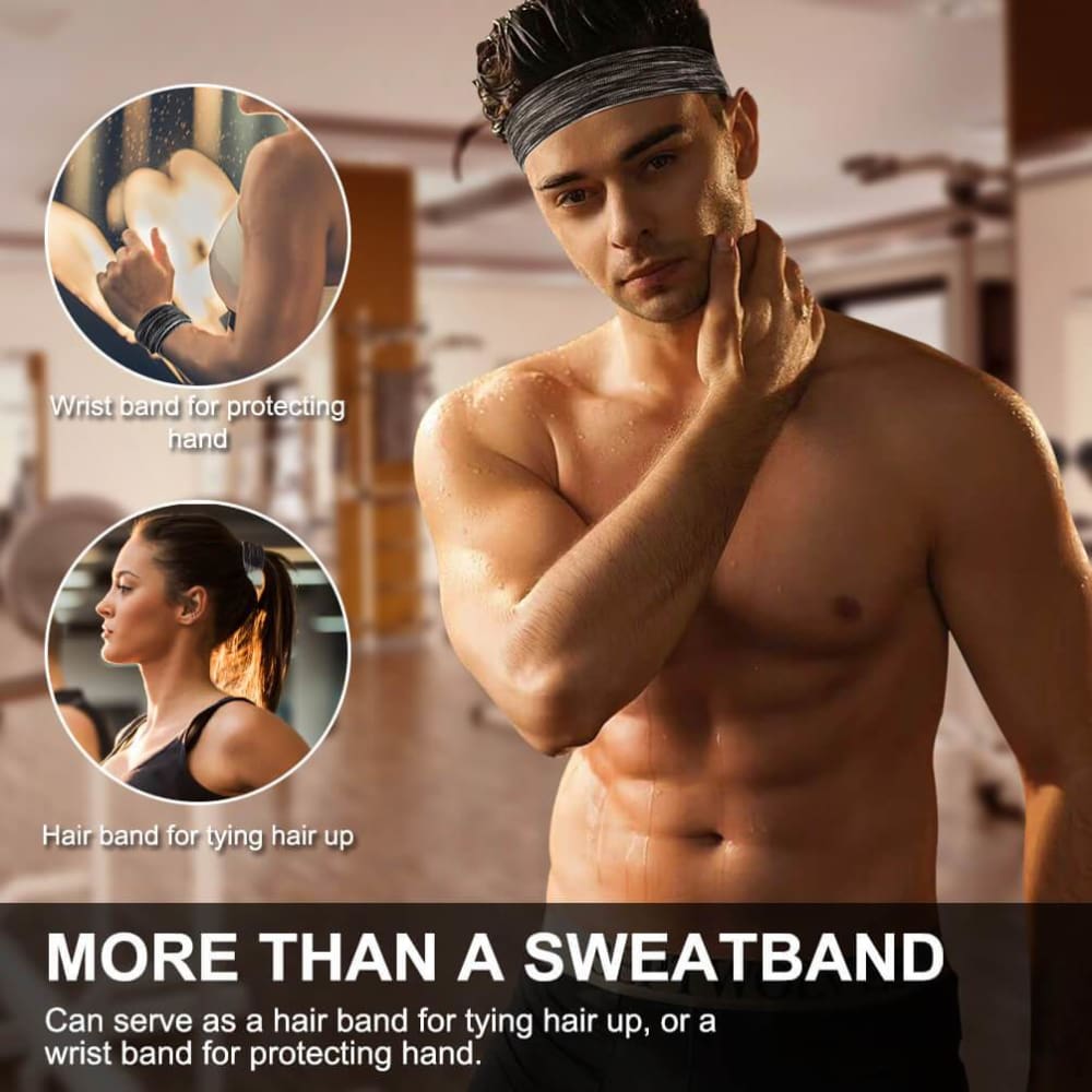 Vbiger Sports Headband Stretchy Sweatbands Workout Headbands for Running Training Yoga 3-Pack - Hats