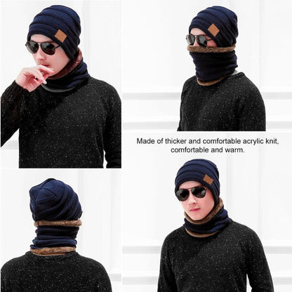 Vbiger Warm Knitted Hat and Circle Scarf with Fleece Lining 2 Pieces - Hats