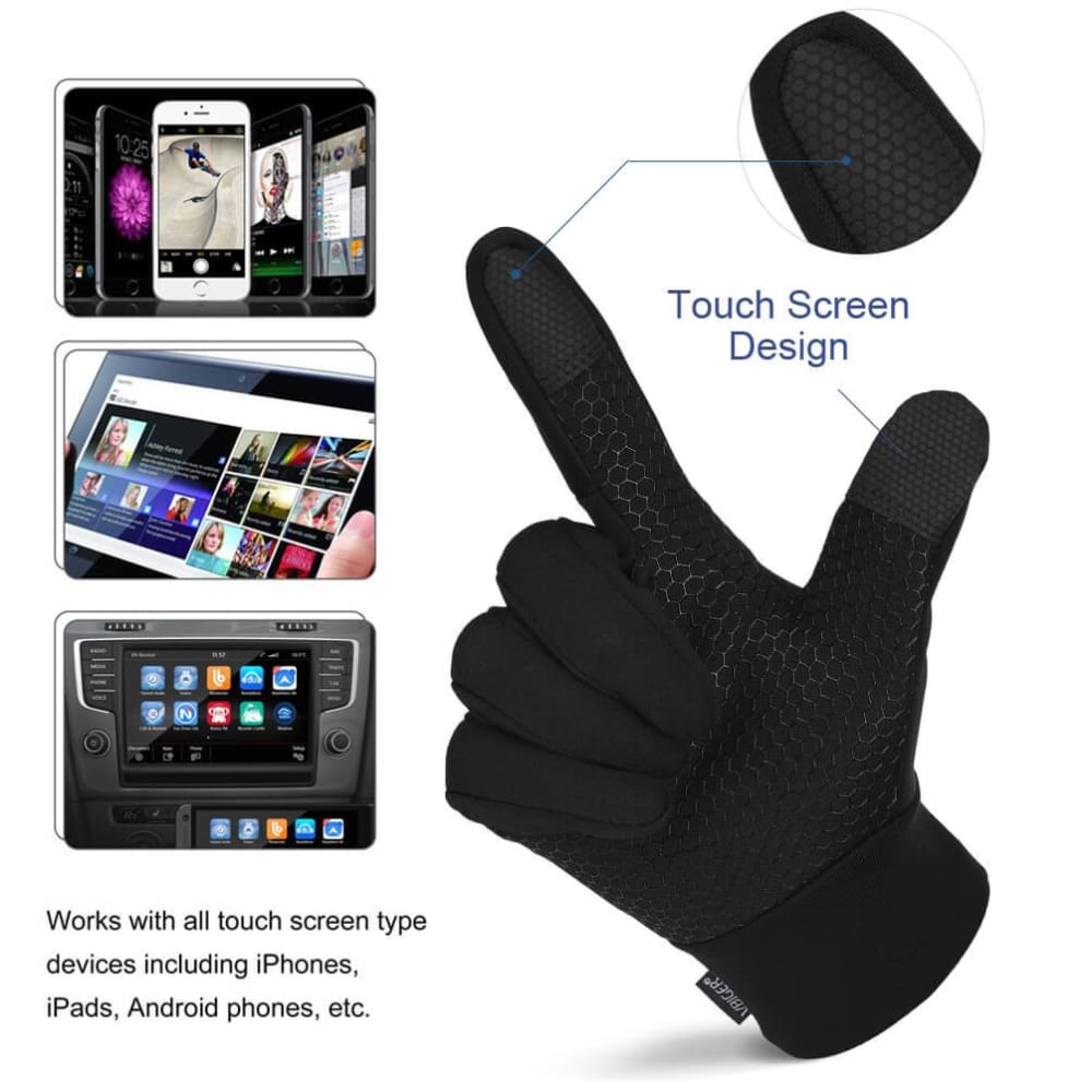 Vbiger Winter Thick Warm Mittens Touch Screen Gloves with Anti-slip Design - Gloves