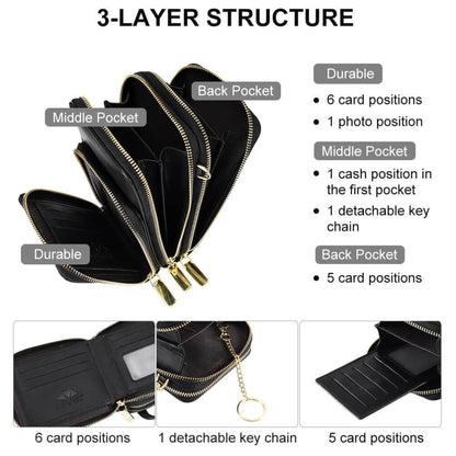 Vbiger Women Handbag Crossbody Bag Shoulder Bag with Large Capacity Black - Bag