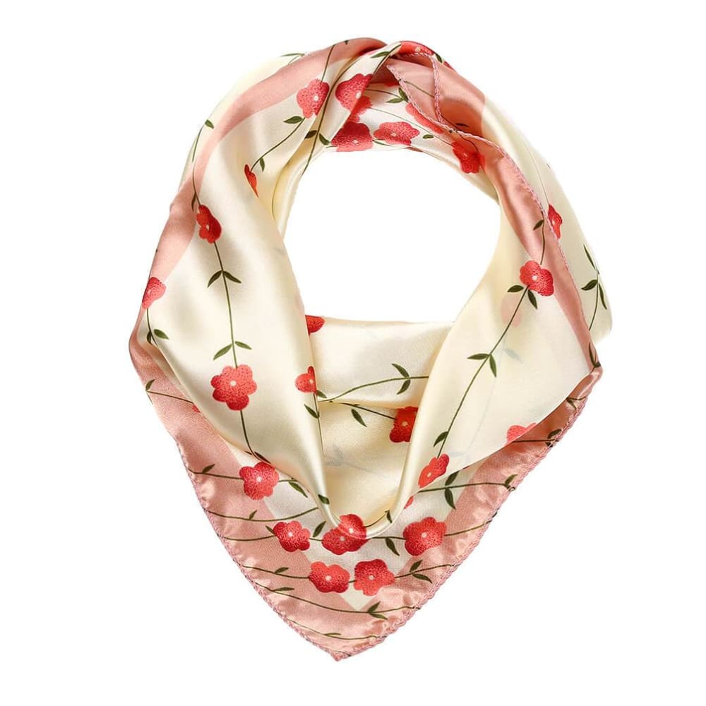Vbiger Women Satin Scarf Fashionable Square Scarf Decorative Shawl Wrap Flower Printing Pattern Set of 12 - Scarf